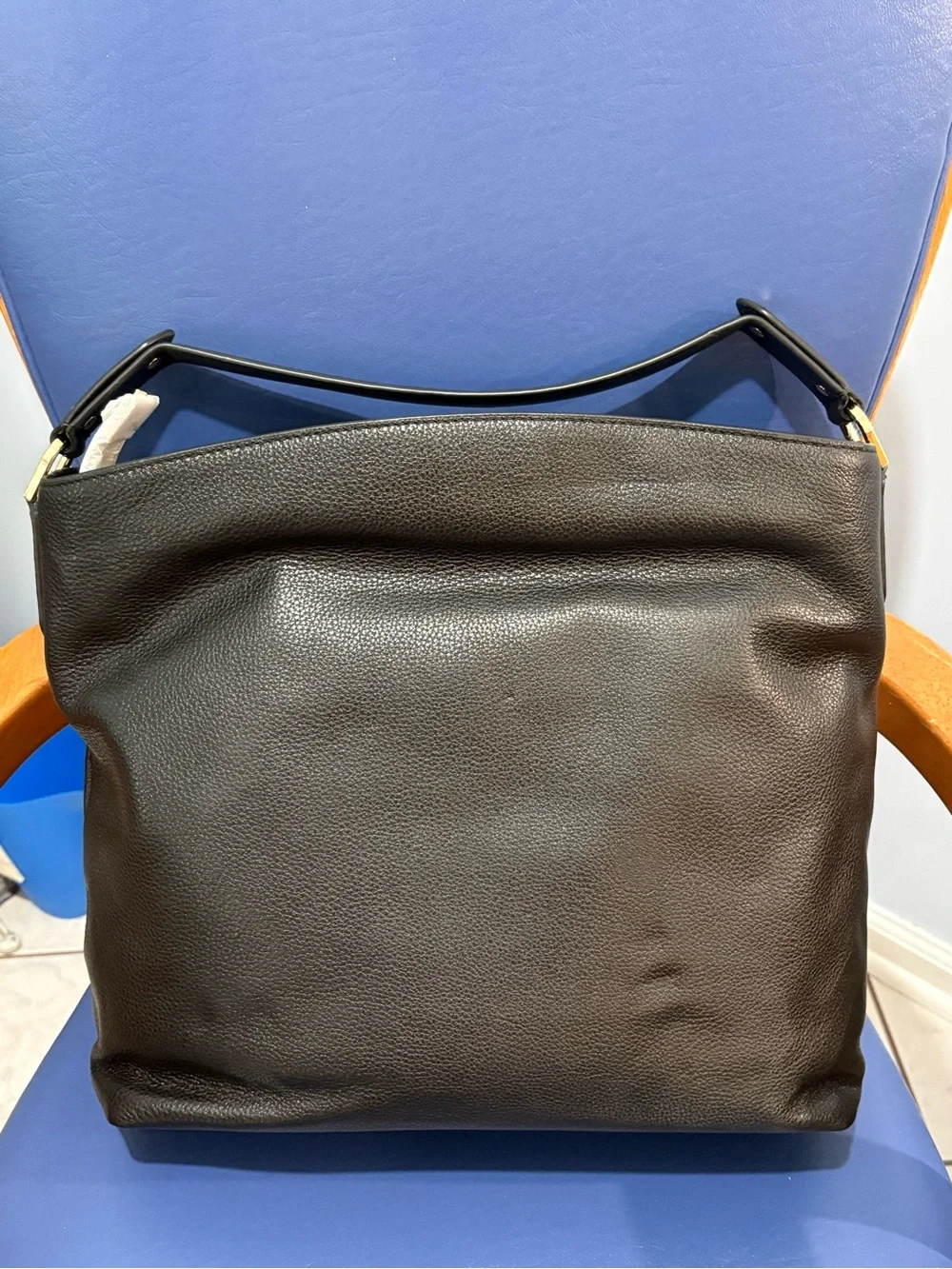Michael Kors Black Pebbled Leather Evie large hobo bag with Gold Hardware